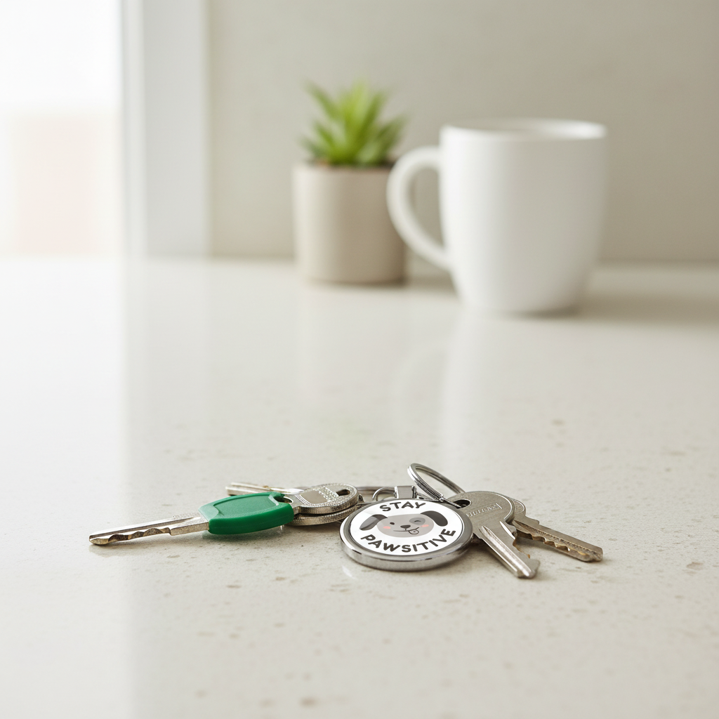 Stay Pawsitive Keychain – Stainless Steel Pet Lover Gift