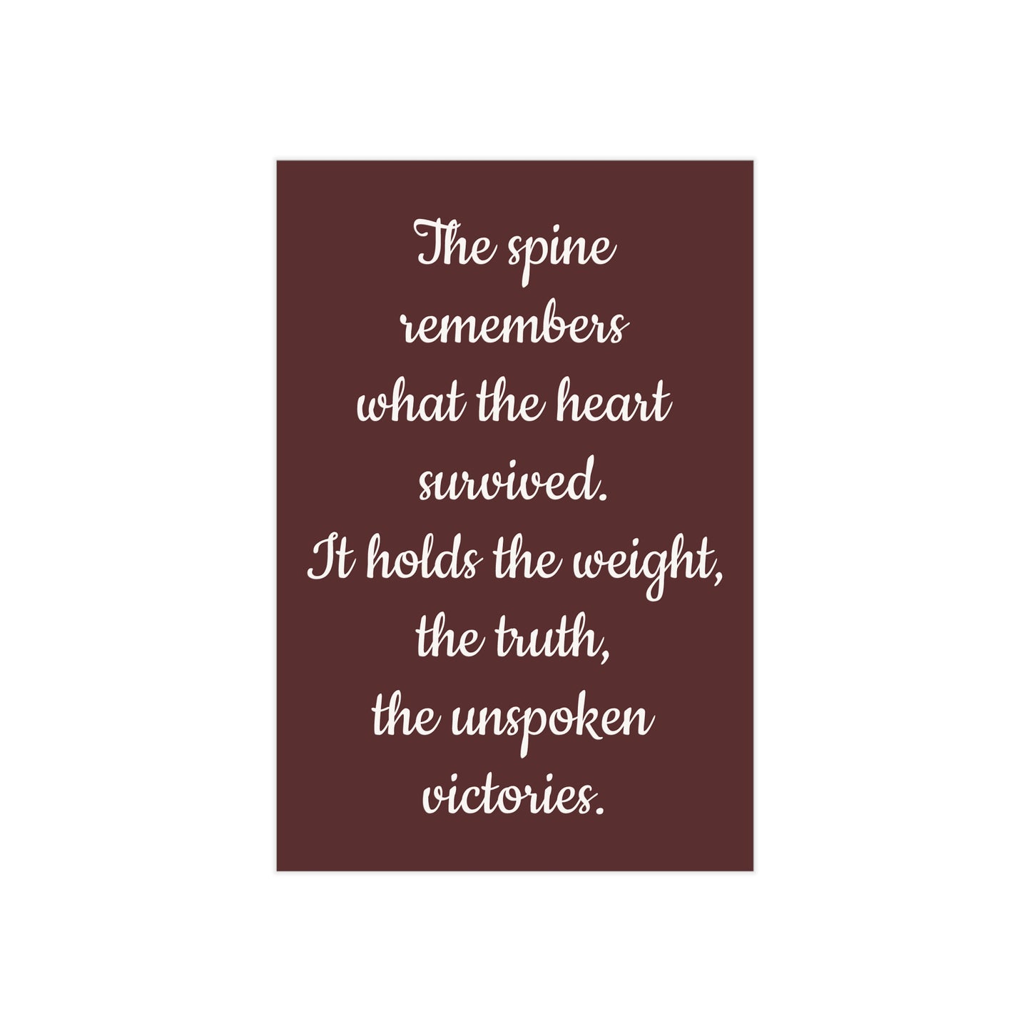 The Spine Remembers Unframed Prints