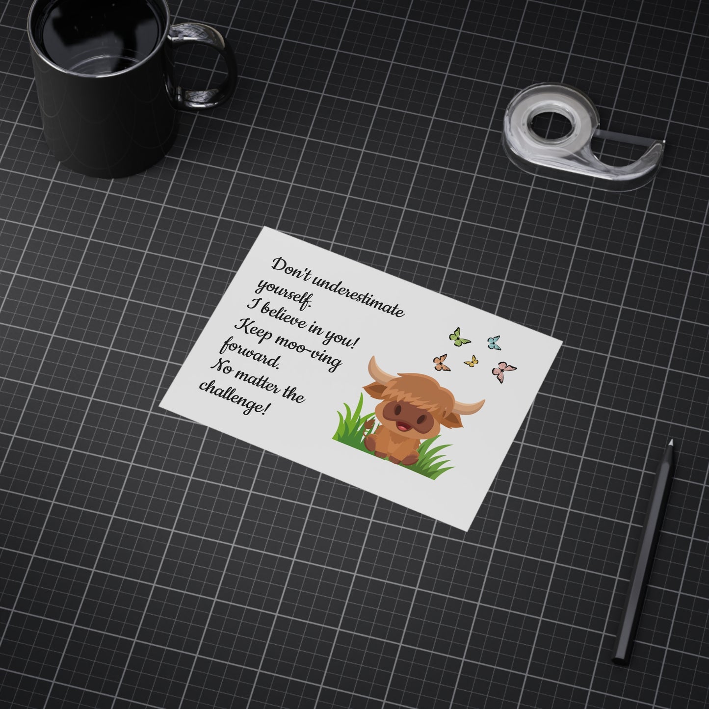 Highland Cow "Keep Moo-ving Forward" Motivational Poster - Kids Classroom Decor