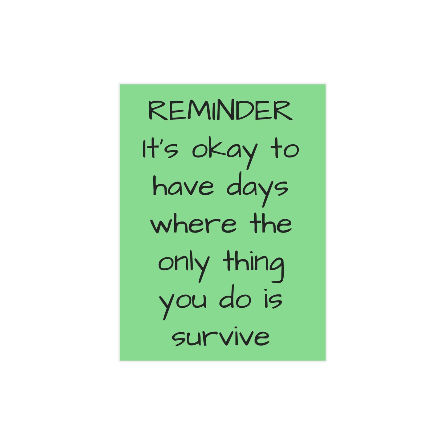 "Its Okay" Minimalist Affirmation Print - Emotional Support Wall Art Gift