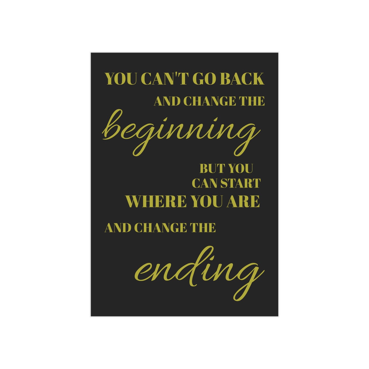 "You Can't Go Back" Minimalist Wall Art Print - Moving Forward Healing Gift