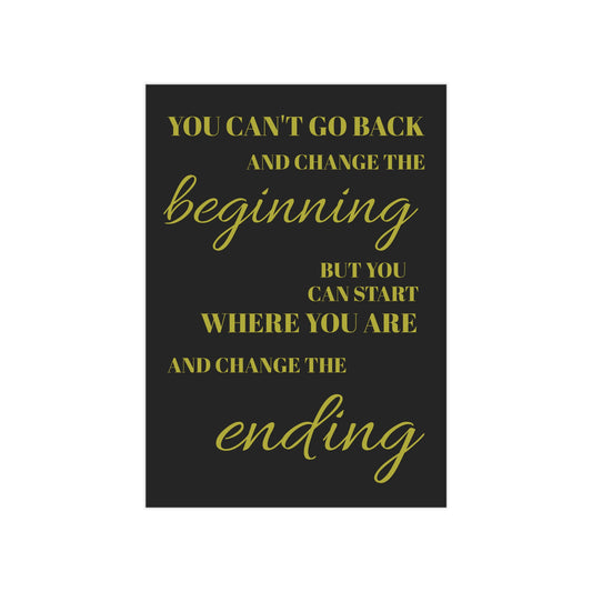 "You Can't Go Back" Minimalist Wall Art Print - Moving Forward Healing Gift