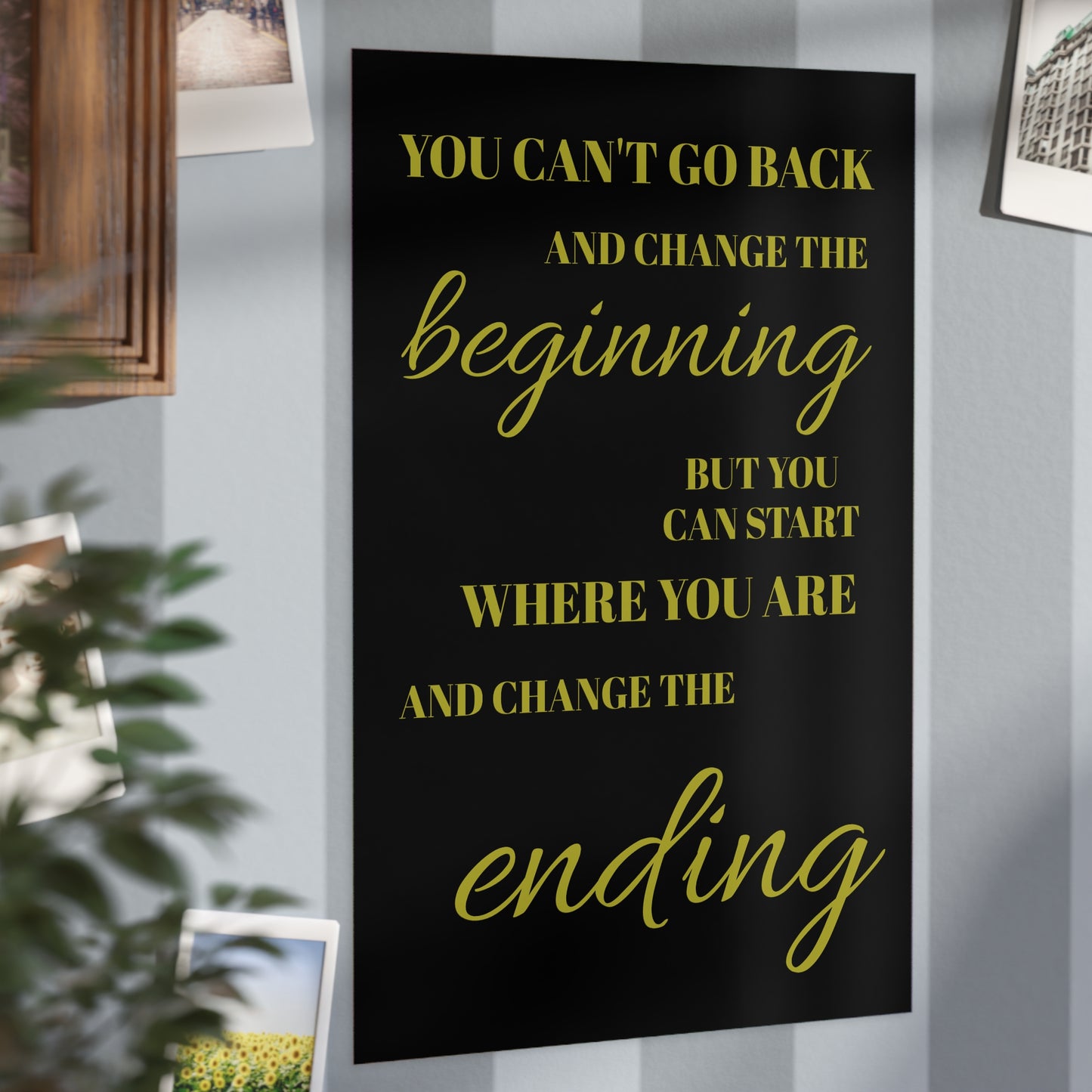 "You Can't Go Back" Minimalist Wall Art Print - Moving Forward Healing Gift
