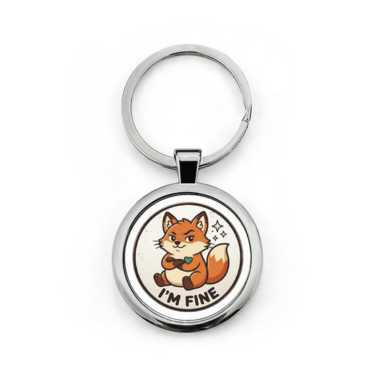 I'm Fine Fox Keychain – Funny Sarcastic Gift for Fox Lovers