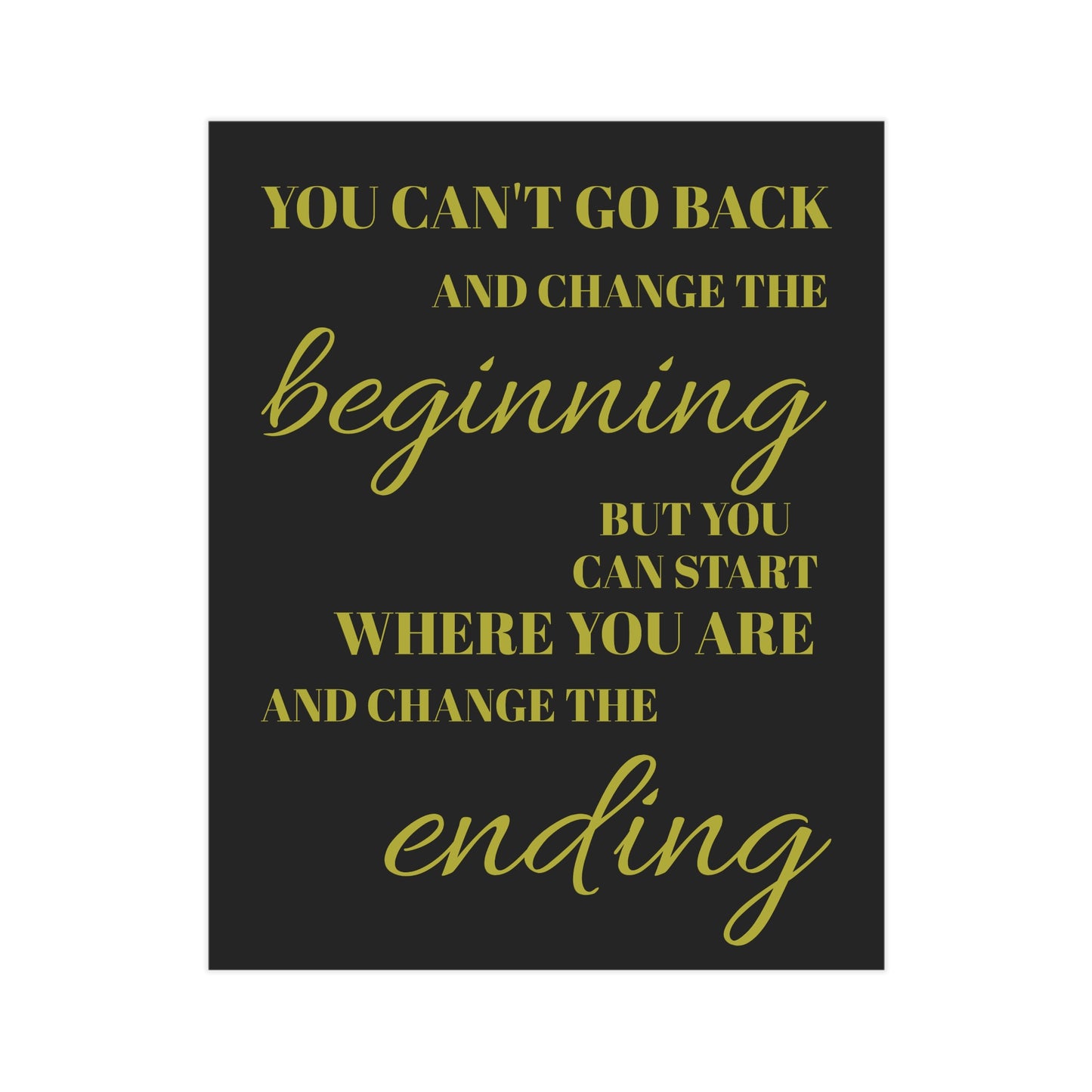 "You Can't Go Back" Minimalist Wall Art Print - Moving Forward Healing Gift