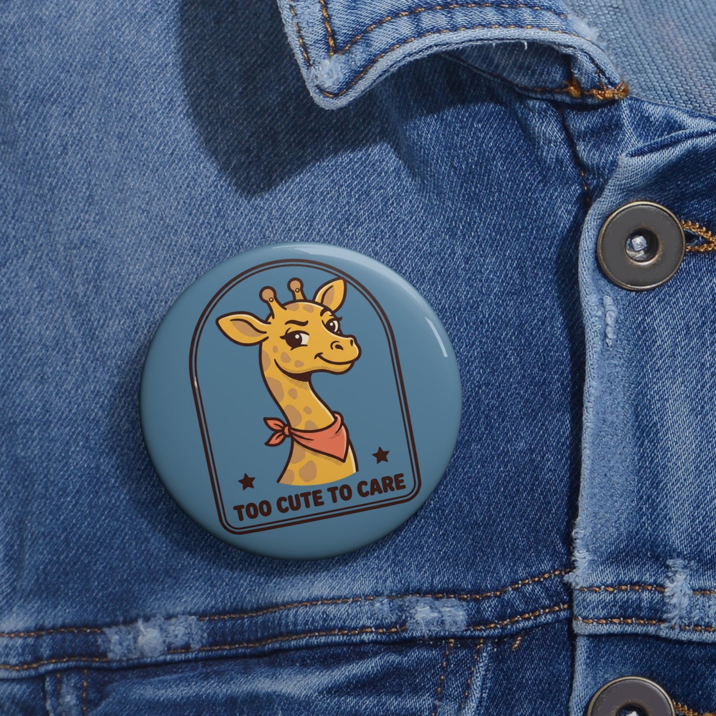 "Too Cute To Care" Giraffe Pin - Unbothered Sassy Gift