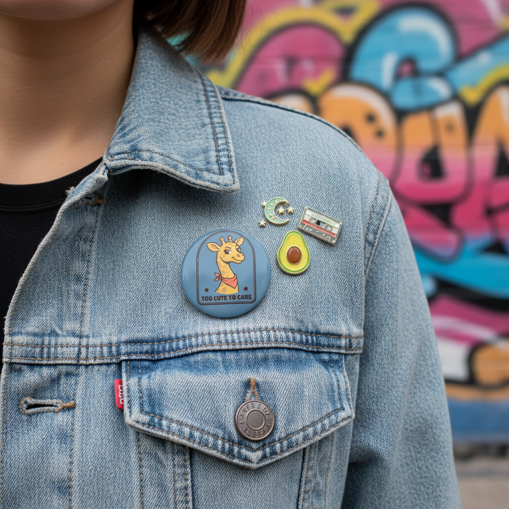 "Too Cute To Care" Giraffe Pin - Unbothered Sassy Gift