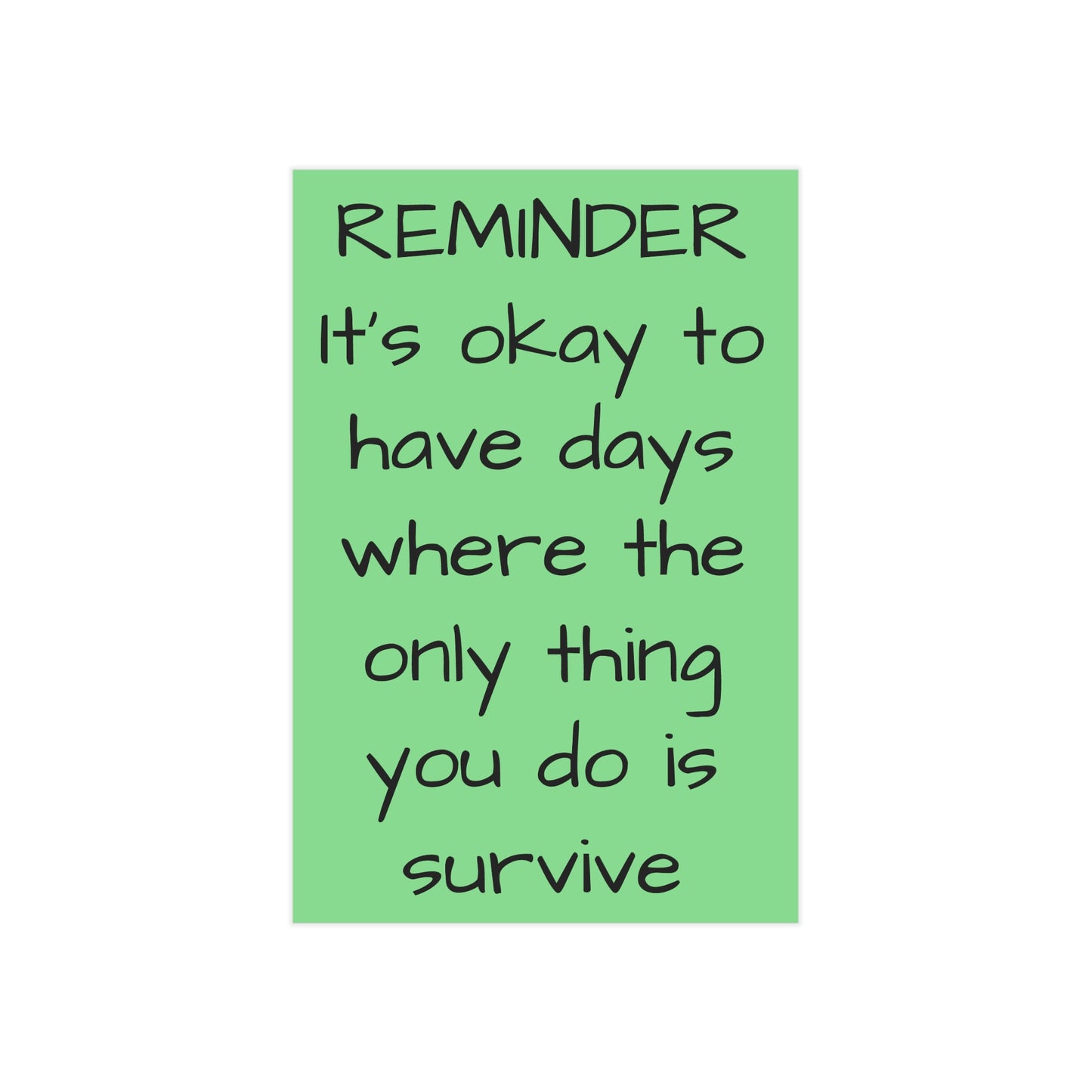"Its Okay" Minimalist Affirmation Print - Emotional Support Wall Art Gift