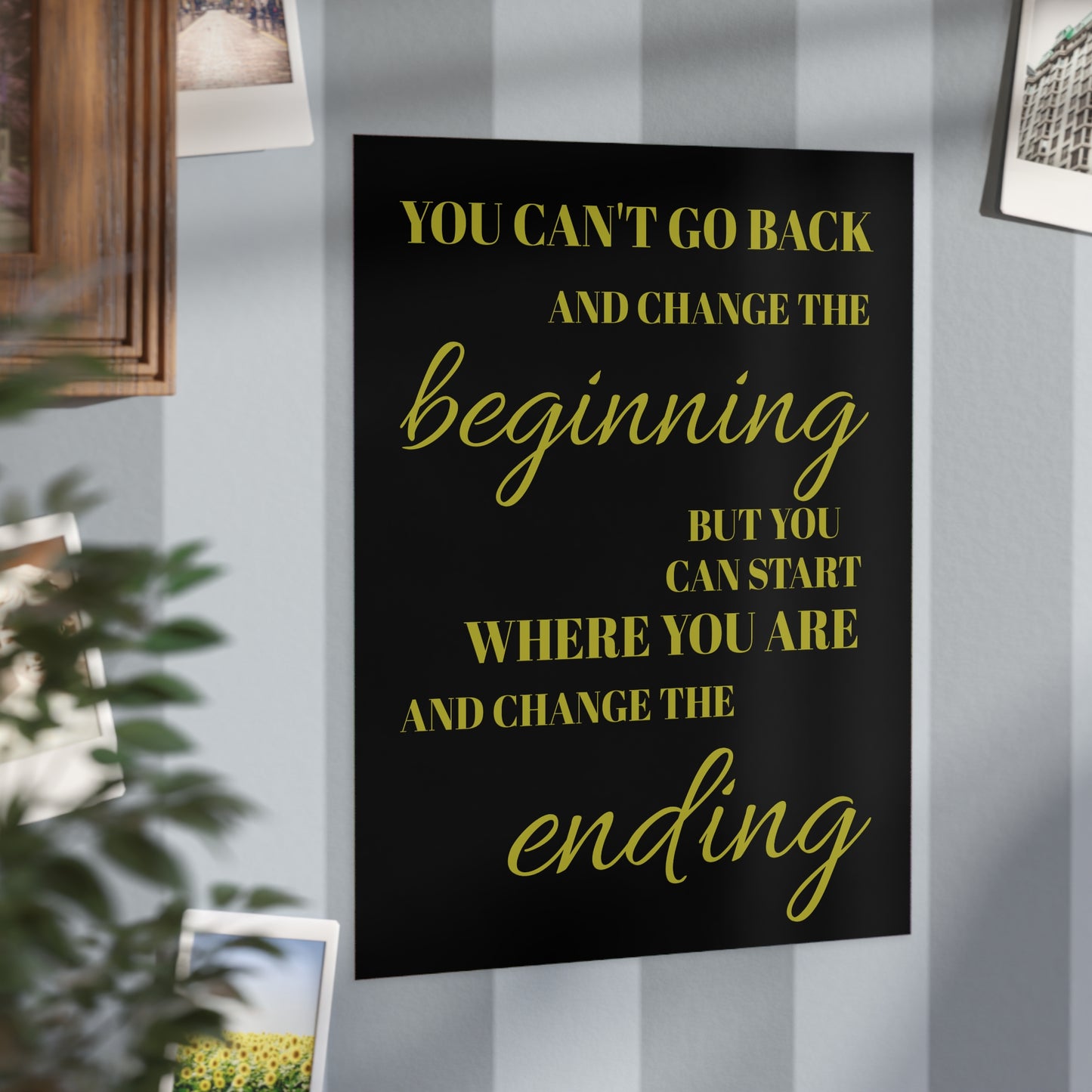"You Can't Go Back" Minimalist Wall Art Print - Moving Forward Healing Gift