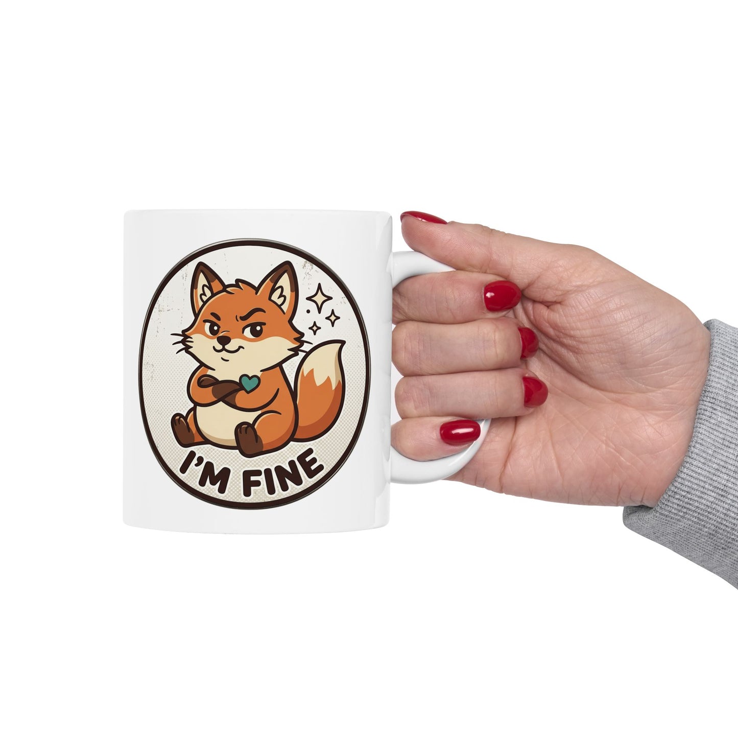 Grumpy Fox "I'm Fine" Funny Coffee Mug – Sarcastic Gift Idea