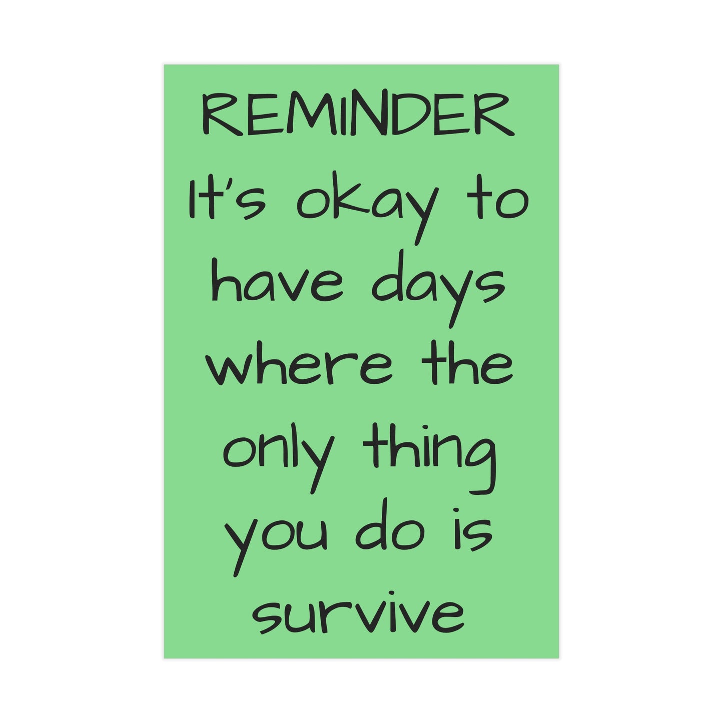 "Its Okay" Minimalist Affirmation Print - Emotional Support Wall Art Gift
