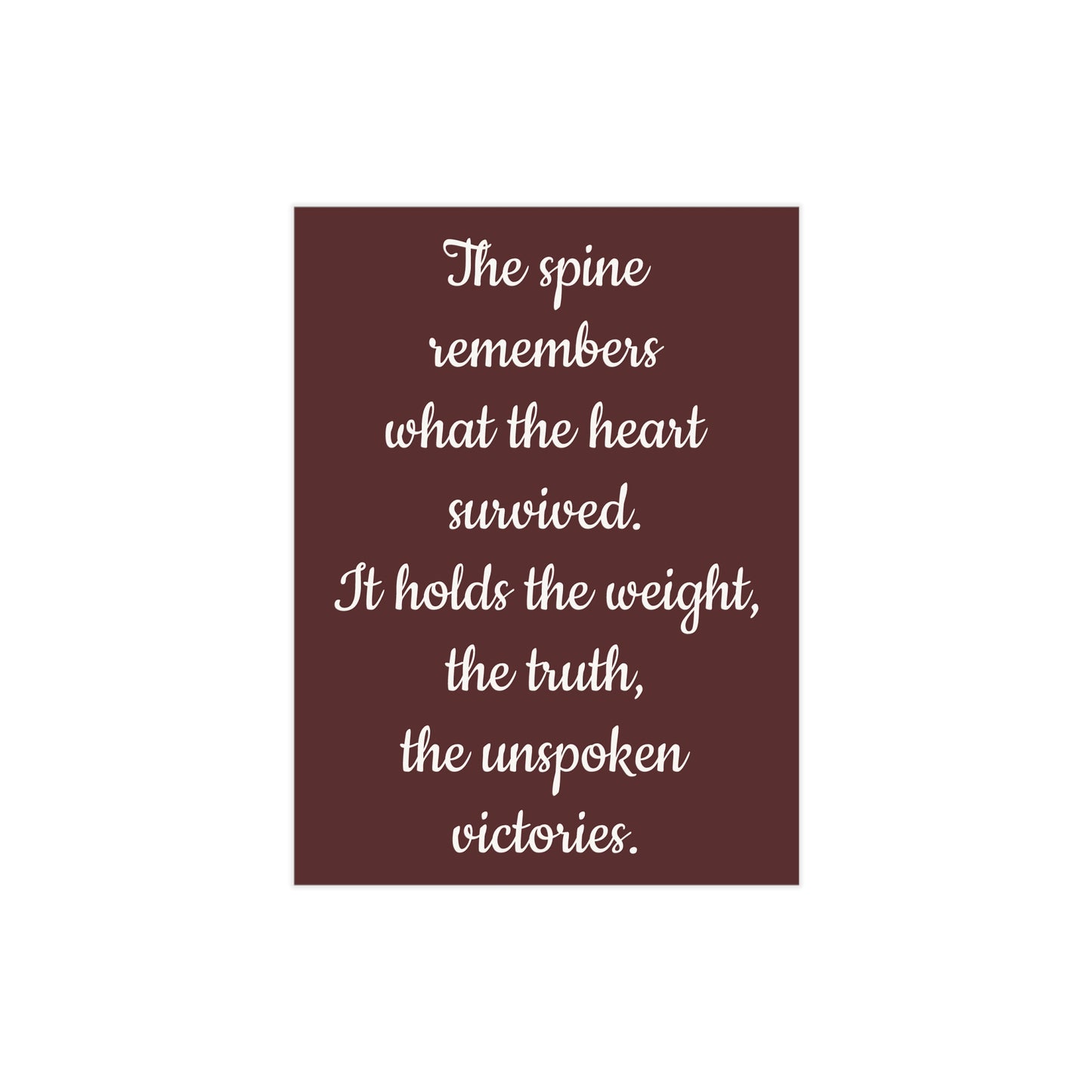 The Spine Remembers Unframed Prints