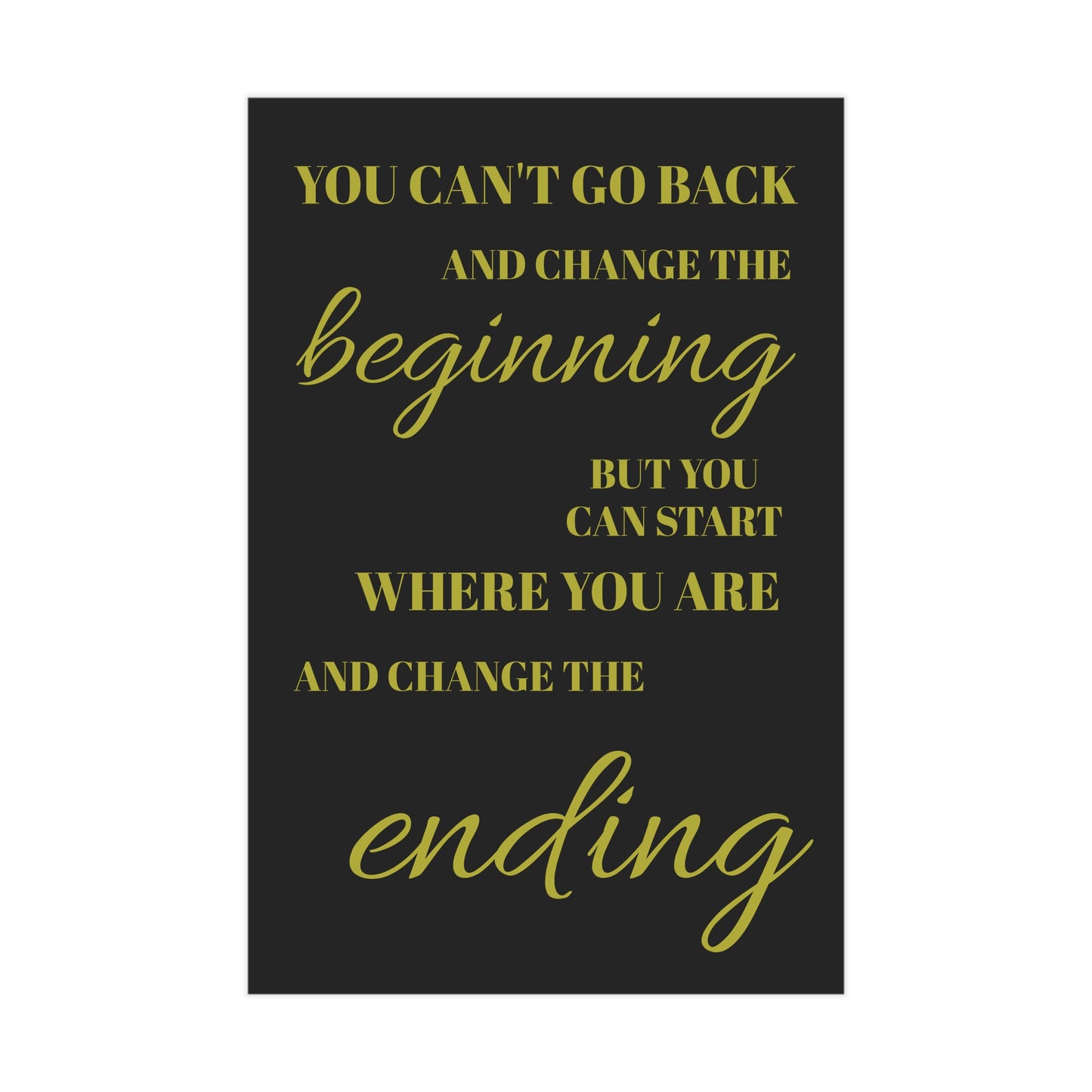"You Can't Go Back" Minimalist Wall Art Print - Moving Forward Healing Gift