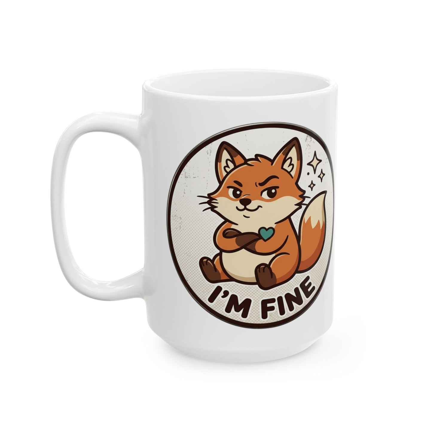 Grumpy Fox "I'm Fine" Funny Coffee Mug – Sarcastic Gift Idea