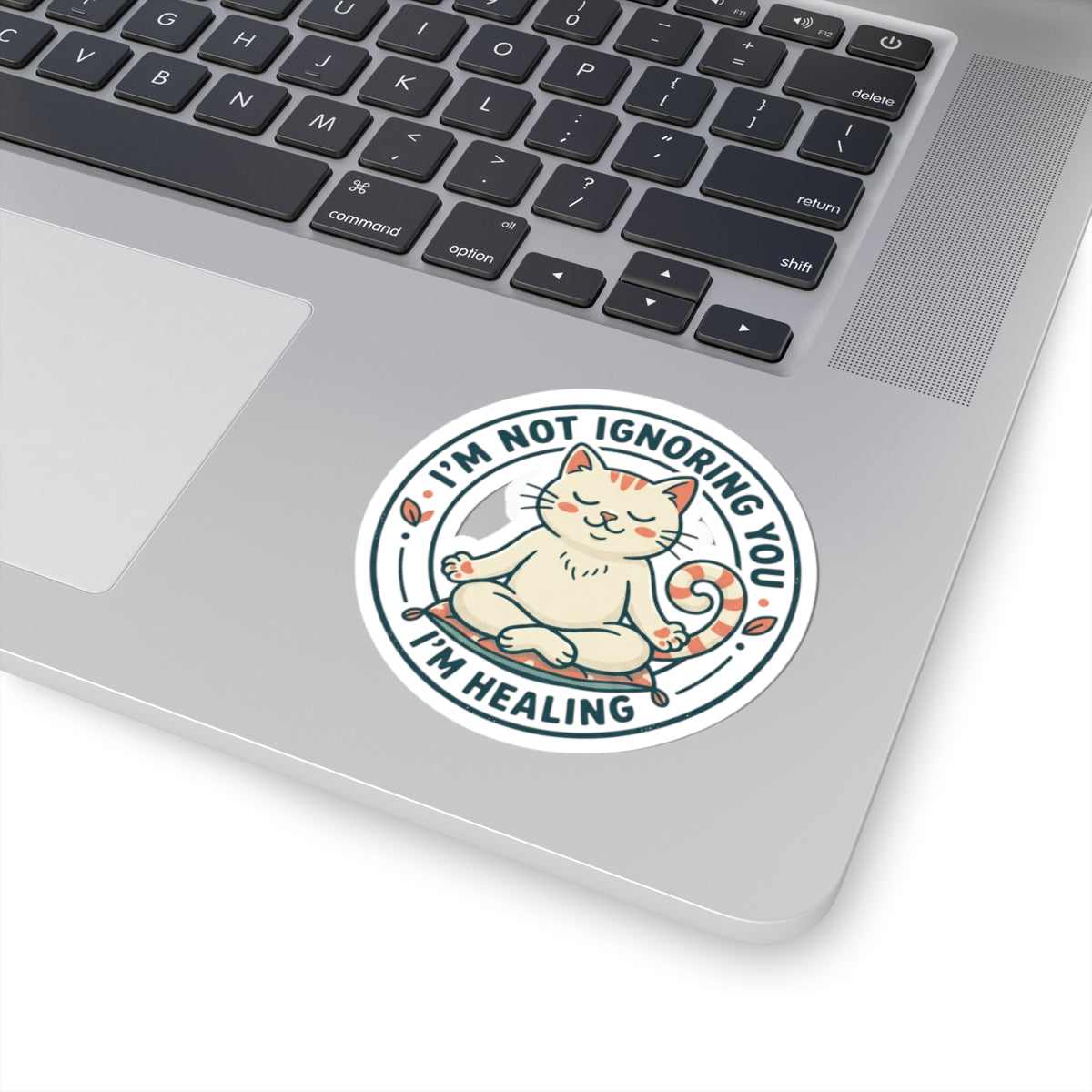 Healing Cat Kiss-Cut Sticker — "I'm Not Ignoring You, I'm Healing"