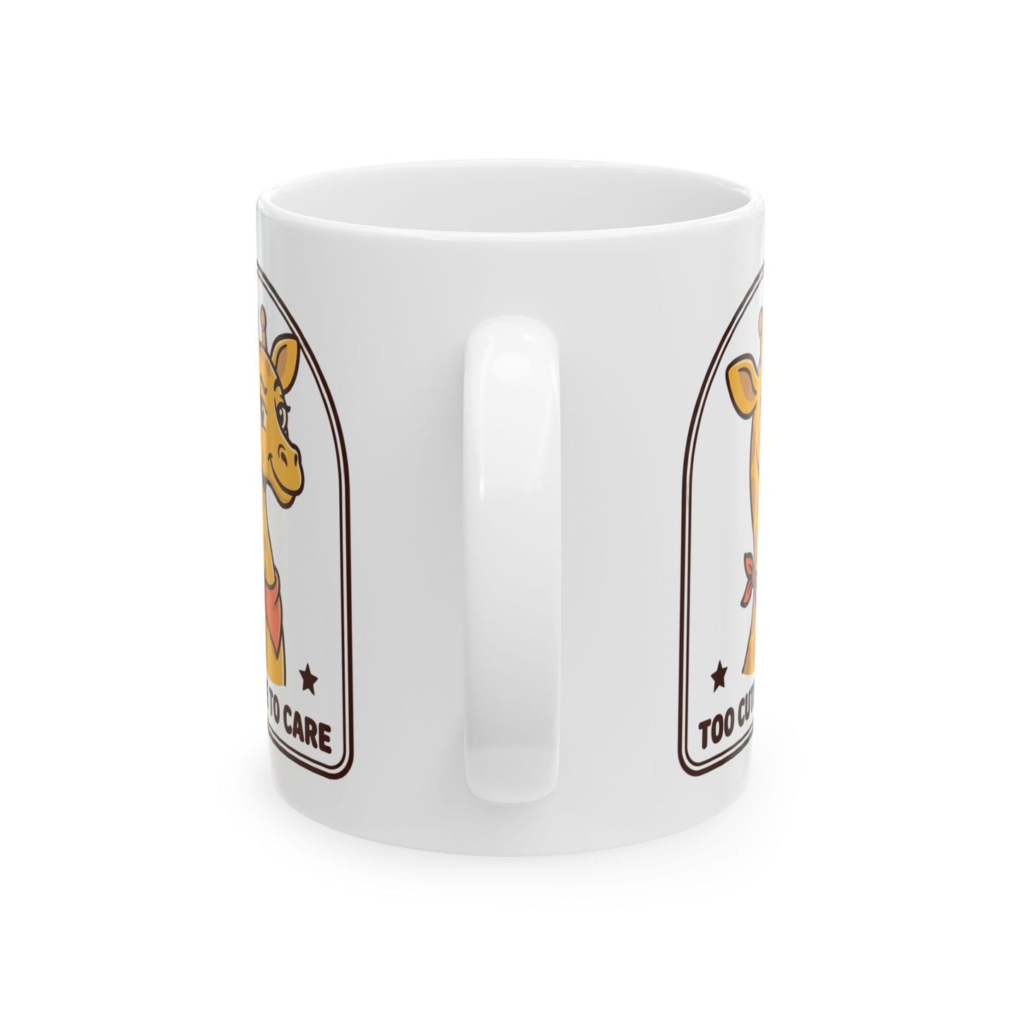 Giraffe "Too Cute To Care" Ceramic Mug - Sassy Unbothered Gift
