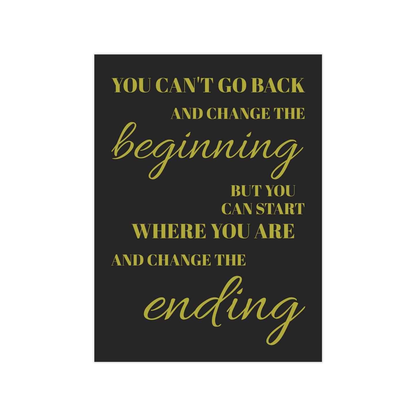 "You Can't Go Back" Minimalist Wall Art Print - Moving Forward Healing Gift