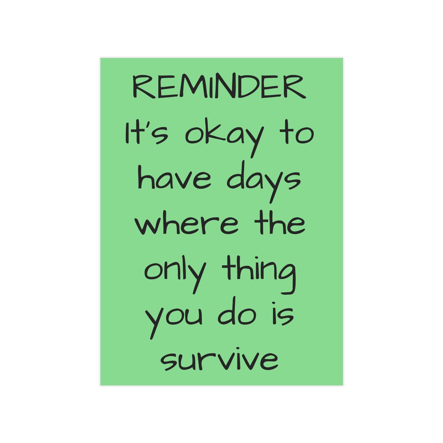 "Its Okay" Minimalist Affirmation Print - Emotional Support Wall Art Gift