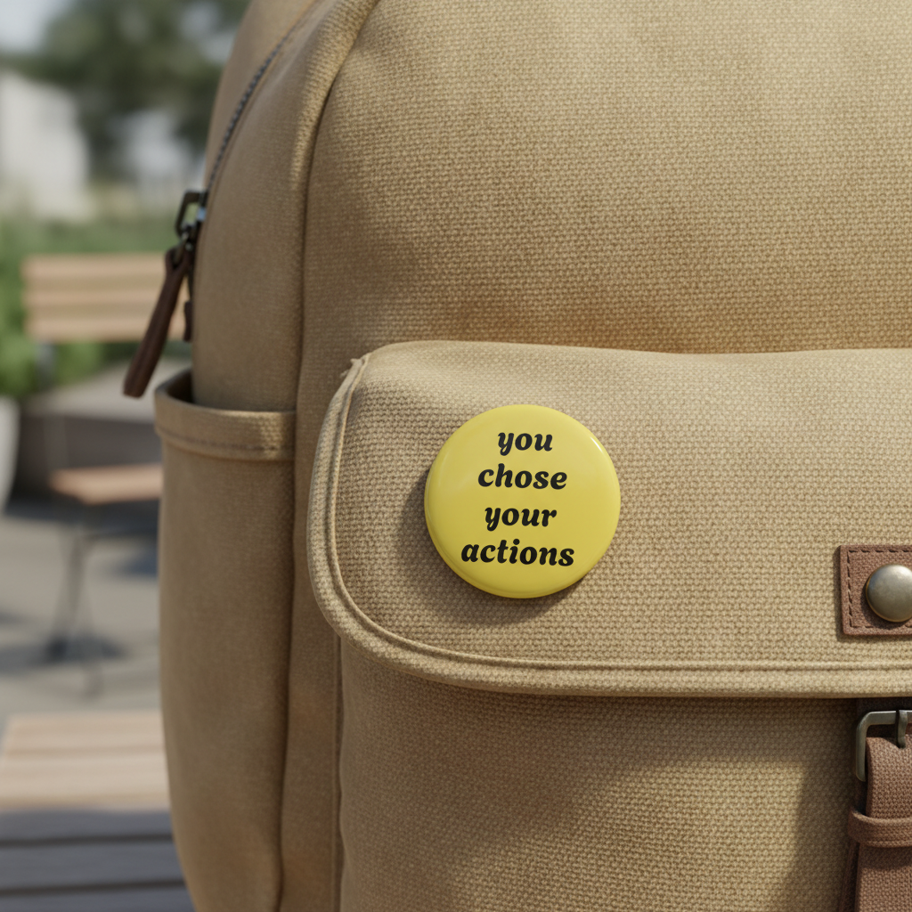 "You Chose Your Actions" Pin - Accountability Sassy Gift