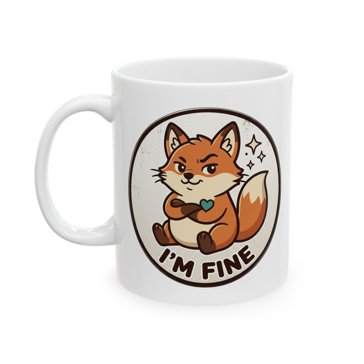 Grumpy Fox "I'm Fine" Funny Coffee Mug – Sarcastic Gift Idea