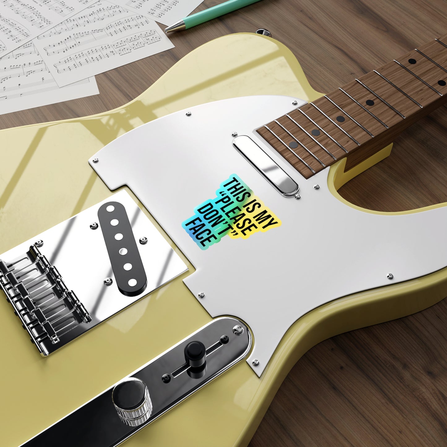 This is My Please Don't Face Holographic Die-cut Stickers