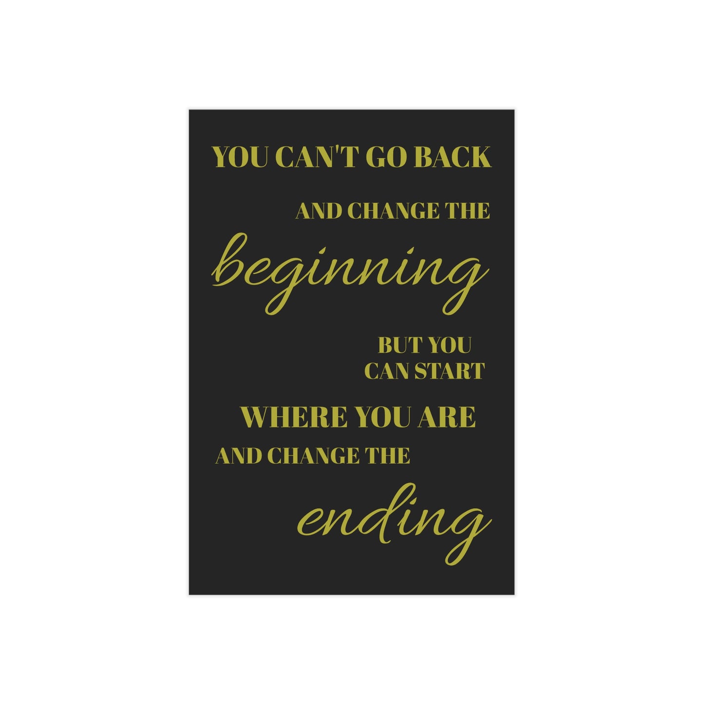 "You Can't Go Back" Minimalist Wall Art Print - Moving Forward Healing Gift