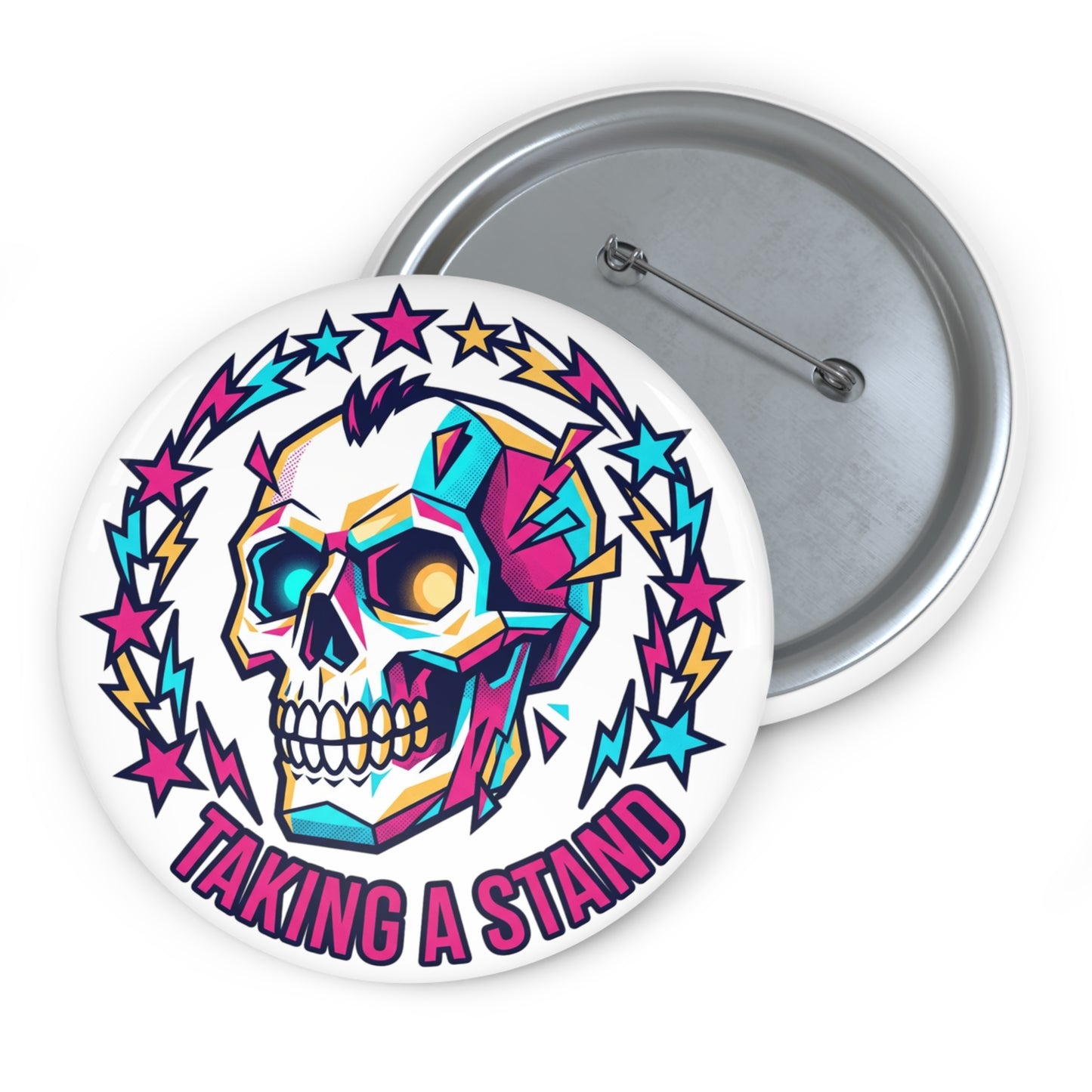 "Taking a Stand" Skull Pin Button - Bold Empowerment Gift