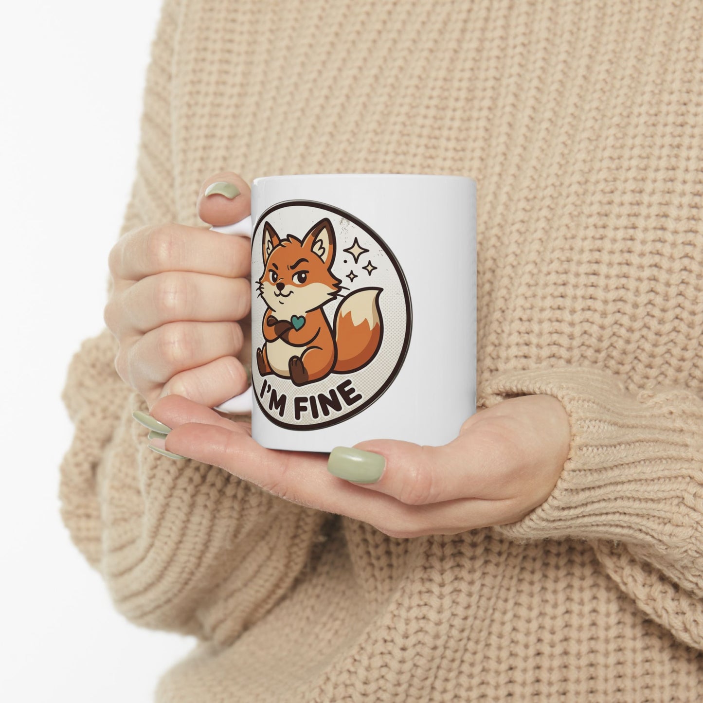 Grumpy Fox "I'm Fine" Funny Coffee Mug – Sarcastic Gift Idea