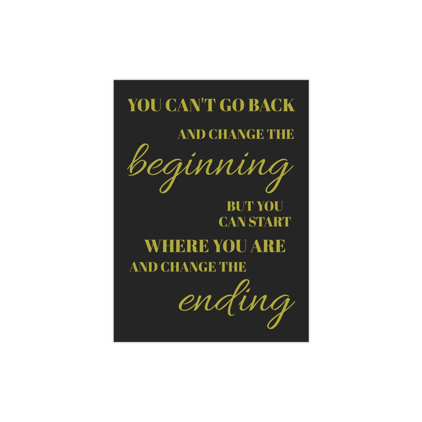 "You Can't Go Back" Minimalist Wall Art Print - Moving Forward Healing Gift