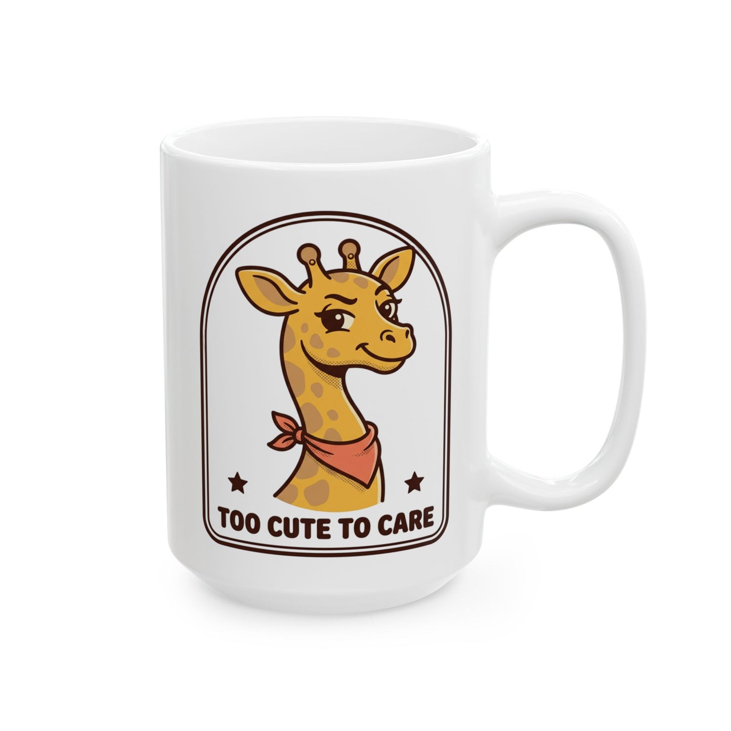Giraffe "Too Cute To Care" Ceramic Mug - Sassy Unbothered Gift