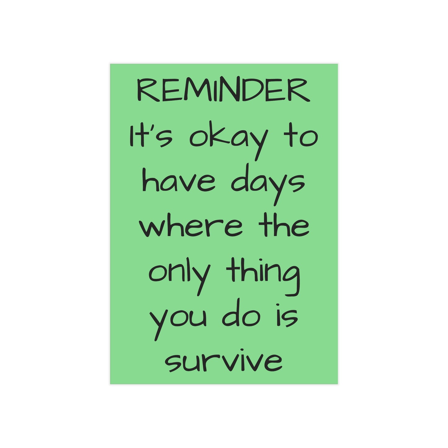 "Its Okay" Minimalist Affirmation Print - Emotional Support Wall Art Gift