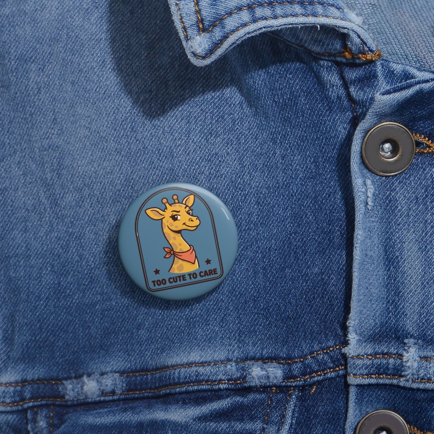 "Too Cute To Care" Giraffe Pin - Unbothered Sassy Gift