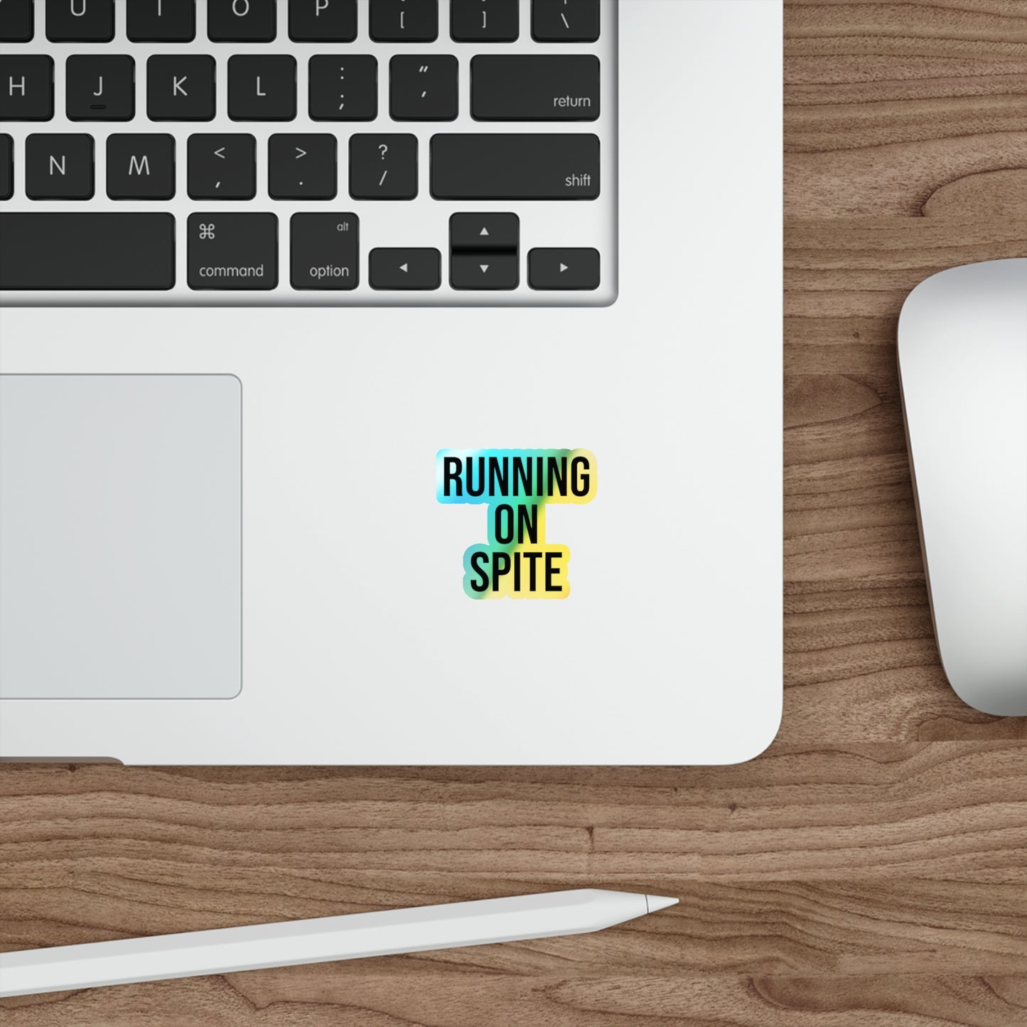 Holographic "Running On Spite" Die-Cut Sticker
